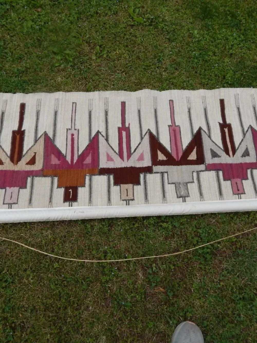 Vintage Native American Navajo Handwoven Wall Tapestry From UTAH Wool Hanging **